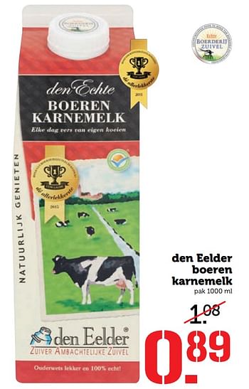 Aanbiedingen Den eelder boeren karnemelk - Den Eelder - Geldig van 18/09/2017 tot 24/09/2017 bij Coop