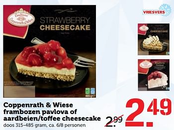Aanbiedingen Coppenrath & wiese frambozen pavlova of aardbeien/toffee cheesecake - Coppenrath &amp; Wiese - Geldig van 18/09/2017 tot 24/09/2017 bij Coop