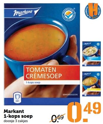 Aanbiedingen Markant 1-kops soep - Markant - Geldig van 18/09/2017 tot 24/09/2017 bij Coop