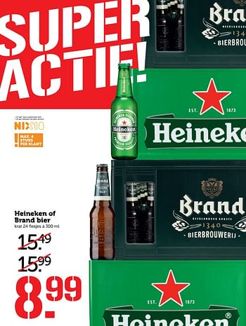 Aanbiedingen Heineken of brand bier - Huismerk - Coop - Geldig van 18/09/2017 tot 24/09/2017 bij Coop