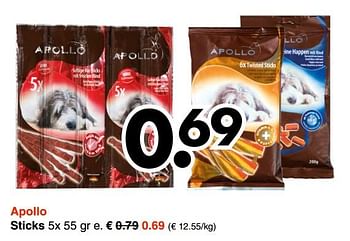 Aanbiedingen Apollo sticks - Apollo - Geldig van 18/09/2017 tot 30/09/2017 bij Wibra