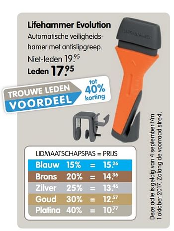 Aanbiedingen Lifehammer evolution - Lifehammer - Geldig van 18/09/2017 tot 01/10/2017 bij ANWB