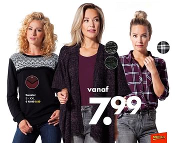 Aanbiedingen Sweater - Huismerk - Wibra - Geldig van 18/09/2017 tot 30/09/2017 bij Wibra