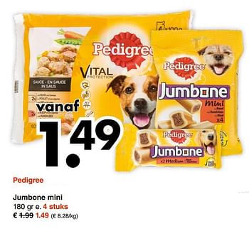 Aanbiedingen Pedigree jumbone mini - Pedigree - Geldig van 18/09/2017 tot 30/09/2017 bij Wibra