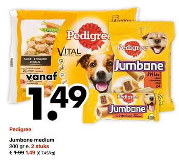 Aanbiedingen Pedigree jumbone medium - Pedigree - Geldig van 18/09/2017 tot 30/09/2017 bij Wibra