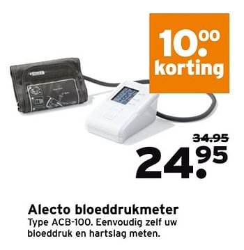 Aanbiedingen Alecto bloeddrukmeter acb-100 - Alecto - Geldig van 18/09/2017 tot 01/10/2017 bij Gamma