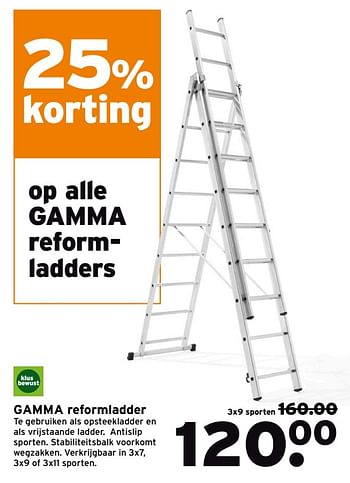 Aanbiedingen Reformladder - Gamma - Geldig van 18/09/2017 tot 01/10/2017 bij Gamma