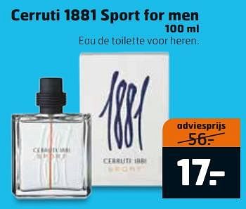 Aanbiedingen Cerruti 1881 sport for men - Cerruti 1881 - Geldig van 19/09/2017 tot 01/10/2017 bij Trekpleister
