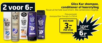 Aanbiedingen Shampoo fiber therapy - Schwartzkopf - Geldig van 19/09/2017 tot 01/10/2017 bij Trekpleister