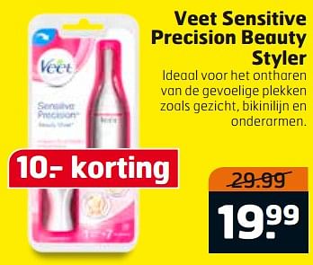 Aanbiedingen Veet sensitive precision beauty - Veet - Geldig van 19/09/2017 tot 01/10/2017 bij Trekpleister
