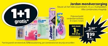 Aanbiedingen Tandenborstel baby - Jordan - Geldig van 19/09/2017 tot 01/10/2017 bij Trekpleister