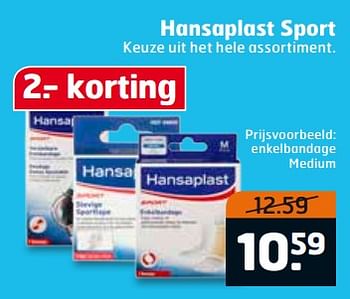 Aanbiedingen Enkelbandage medium - Hansaplast - Geldig van 19/09/2017 tot 01/10/2017 bij Trekpleister