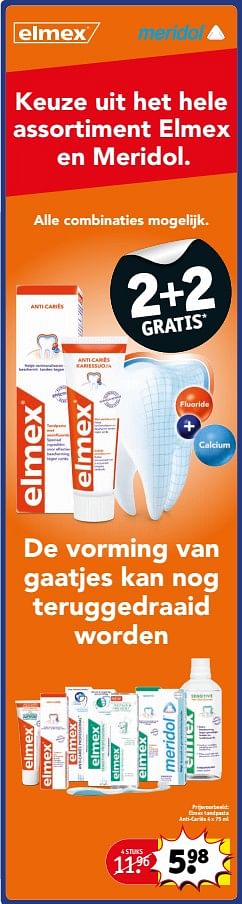 Aanbiedingen Elmex tandpasta anti-cariës - Elmex - Geldig van 19/09/2017 tot 24/09/2017 bij Kruidvat