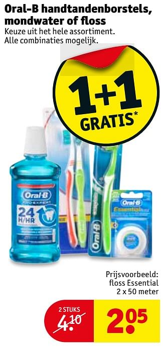 Aanbiedingen Floss essential - Oral-B - Geldig van 19/09/2017 tot 24/09/2017 bij Kruidvat