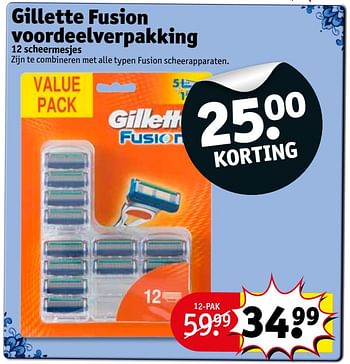 Aanbiedingen Gillette fusion voordeelverpakking - Gillette - Geldig van 19/09/2017 tot 24/09/2017 bij Kruidvat