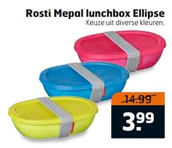 Aanbiedingen Rosti mepal lunchbox ellipse - Rosti Mepal - Geldig van 19/09/2017 tot 01/10/2017 bij Trekpleister