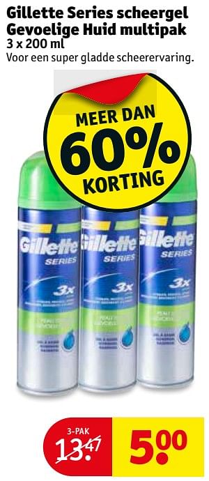 Aanbiedingen Gillette series scheergel gevoelige huid multipak - Gillette - Geldig van 19/09/2017 tot 24/09/2017 bij Kruidvat