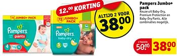 Aanbiedingen Pampers jumbo+ pack - Pampers - Geldig van 19/09/2017 tot 24/09/2017 bij Kruidvat