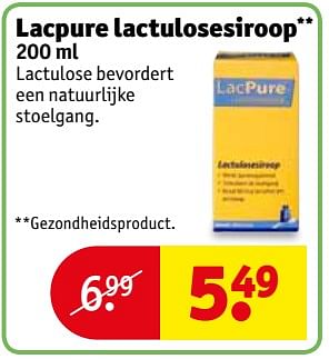 Aanbiedingen Lacpure lactulosesiroop - Lacpure  - Geldig van 19/09/2017 tot 24/09/2017 bij Kruidvat