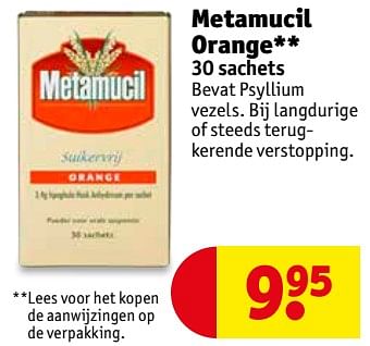 Aanbiedingen Metamucil orange - Metamucil - Geldig van 19/09/2017 tot 24/09/2017 bij Kruidvat