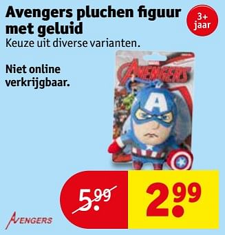 Aanbiedingen Avengers pluchen figuur met geluid - Avengers - Geldig van 19/09/2017 tot 24/09/2017 bij Kruidvat