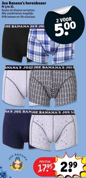Aanbiedingen Joe banana`s herenboxer - JOE BANANA - Geldig van 19/09/2017 tot 24/09/2017 bij Kruidvat