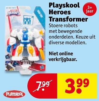 Aanbiedingen Playskool heroes transformer - Playskool - Geldig van 19/09/2017 tot 24/09/2017 bij Kruidvat