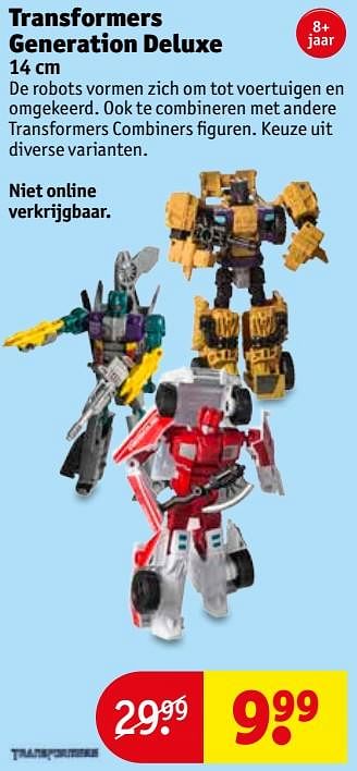 Aanbiedingen Transformers generation deluxe - Transformers - Geldig van 19/09/2017 tot 24/09/2017 bij Kruidvat