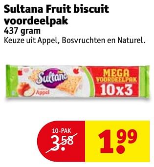 Aanbiedingen Sultana fruit biscuit voordeelpak - Sultana - Geldig van 19/09/2017 tot 24/09/2017 bij Kruidvat