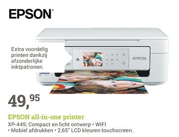Aanbiedingen Epson all-in-one printer xp-445 - Epson - Geldig van 18/09/2017 tot 01/10/2017 bij BCC