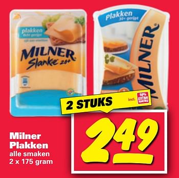 Aanbiedingen Milner plakken - Milner - Geldig van 18/09/2017 tot 23/09/2017 bij Nettorama