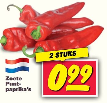 Aanbiedingen Zoete puntpaprika`s - Huismerk - Nettorama - Geldig van 18/09/2017 tot 23/09/2017 bij Nettorama