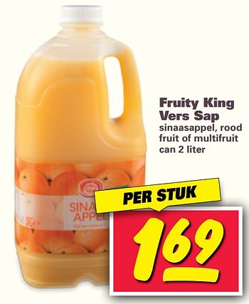 Aanbiedingen Fruity king vers sap - Fruity King - Geldig van 18/09/2017 tot 23/09/2017 bij Nettorama