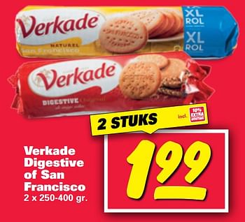Aanbiedingen Verkade digestive of san francisco - Verkade - Geldig van 18/09/2017 tot 23/09/2017 bij Nettorama