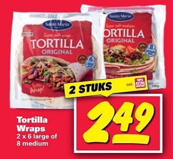 Aanbiedingen Tortilla wraps - Santa Maria - Geldig van 18/09/2017 tot 23/09/2017 bij Nettorama
