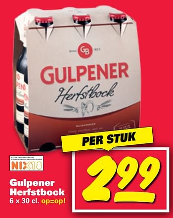 Aanbiedingen Gulpener herfstbock - Gulpener - Geldig van 18/09/2017 tot 23/09/2017 bij Nettorama