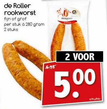 Aanbiedingen De roller rookworst - De Roller - Geldig van 18/09/2017 tot 23/09/2017 bij Agrimarkt