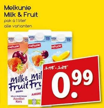 Aanbiedingen Melkunie milk + fruit - Melkunie - Geldig van 18/09/2017 tot 23/09/2017 bij Agrimarkt