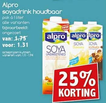 Aanbiedingen Alpro soyadrink houdbaar - Alpro Soya - Geldig van 18/09/2017 tot 23/09/2017 bij Agrimarkt