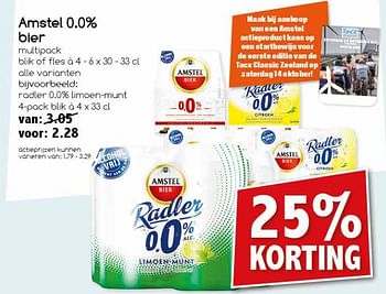 Aanbiedingen Amstel 0.0% bier - Amstel - Geldig van 18/09/2017 tot 23/09/2017 bij Agrimarkt