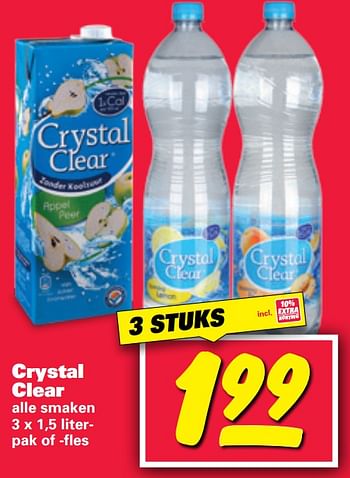 Aanbiedingen Crystal clear - Crystal Clear - Geldig van 18/09/2017 tot 23/09/2017 bij Nettorama