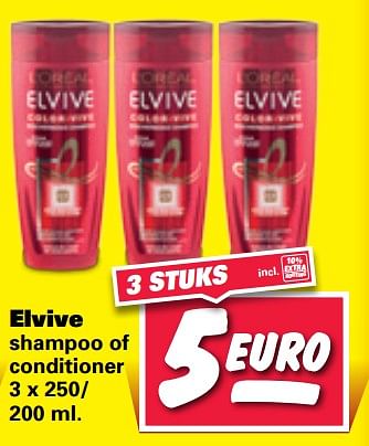 Aanbiedingen Elvive shampoo of conditioner - L'Oreal Paris - Geldig van 18/09/2017 tot 23/09/2017 bij Nettorama