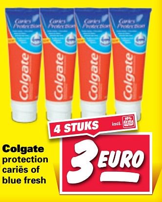 Aanbiedingen Colgate protection cariës of blue fresh - Colgate - Geldig van 18/09/2017 tot 23/09/2017 bij Nettorama