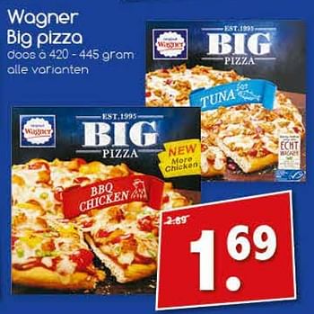Aanbiedingen Wagner big pizza - Original Wagner - Geldig van 18/09/2017 tot 23/09/2017 bij Agrimarkt