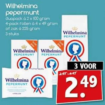 Aanbiedingen Wilhelmina pepermunt - Wilhelmina - Geldig van 18/09/2017 tot 23/09/2017 bij Agrimarkt