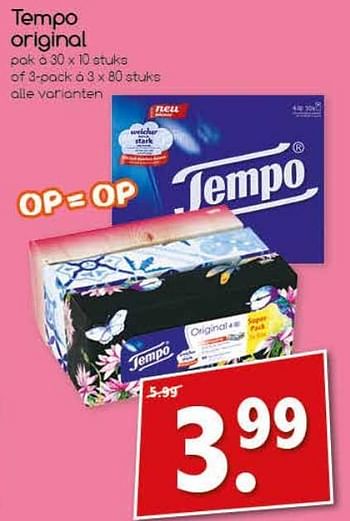 Aanbiedingen Tempo original - Tempo - Geldig van 18/09/2017 tot 23/09/2017 bij Agrimarkt