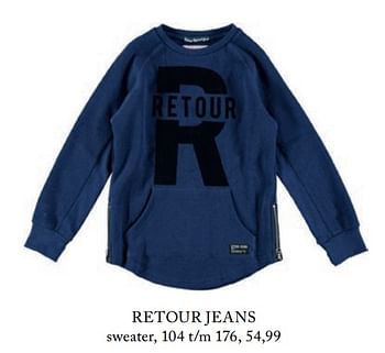 Aanbiedingen Retour jeans sweater - Retour Jeans - Geldig van 05/09/2017 tot 01/03/2018 bij De Bijenkorf