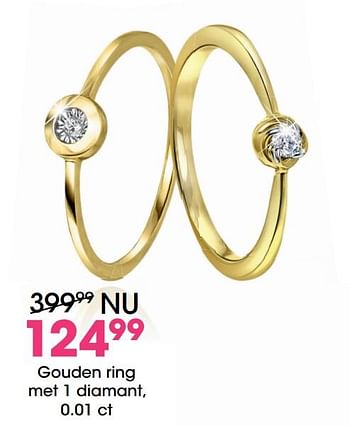 Aanbiedingen Gouden ring met 1 diamant - Huismerk - Lucardi - Geldig van 19/09/2017 tot 12/11/2017 bij Lucardi