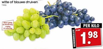 Aanbiedingen Witte of blauwe druiven - Huismerk - Agrimarkt - Geldig van 21/09/2017 tot 23/09/2017 bij Agrimarkt