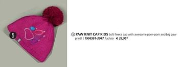 Aanbiedingen Paw knit cap kids - Huismerk - Jack Wolfskin - Geldig van 12/09/2017 tot 31/03/2018 bij Jack Wolfskin